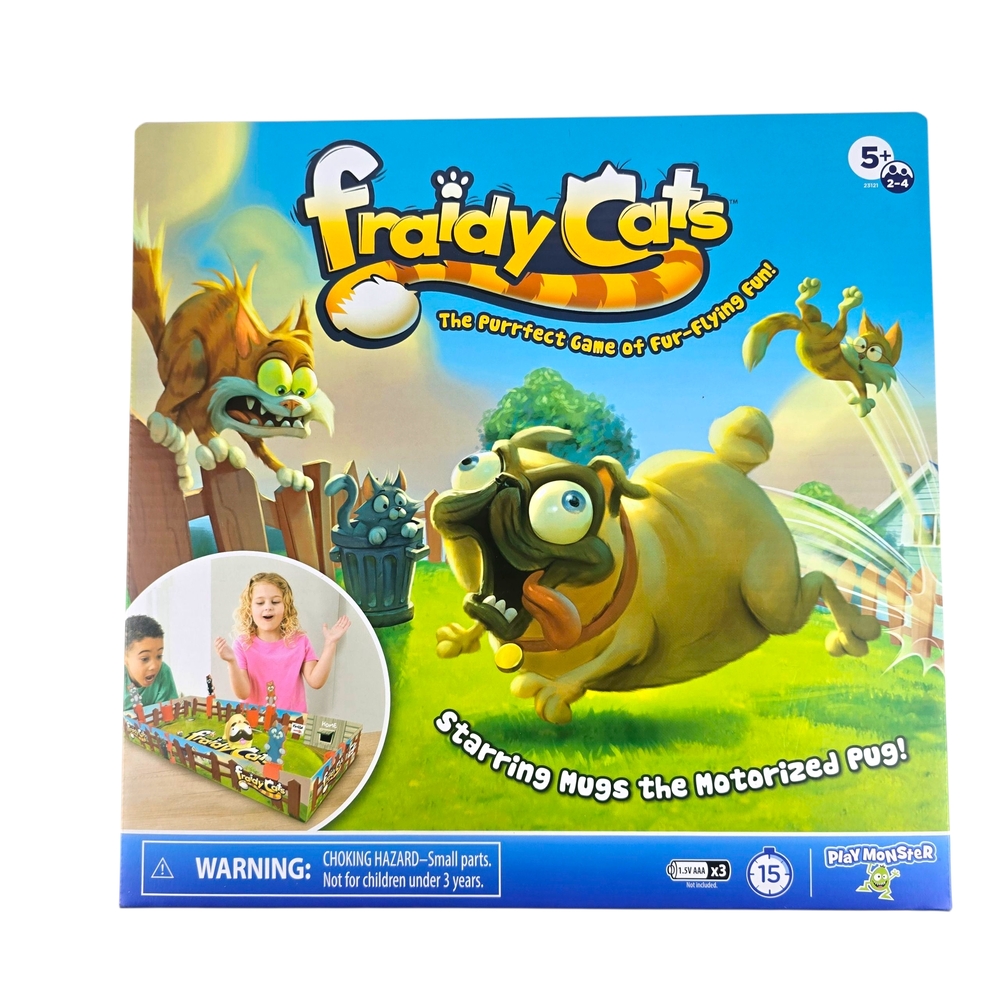 Fraidy Cats Board Game - Fun Kids Toy with Motorized Pug,  Play Monster